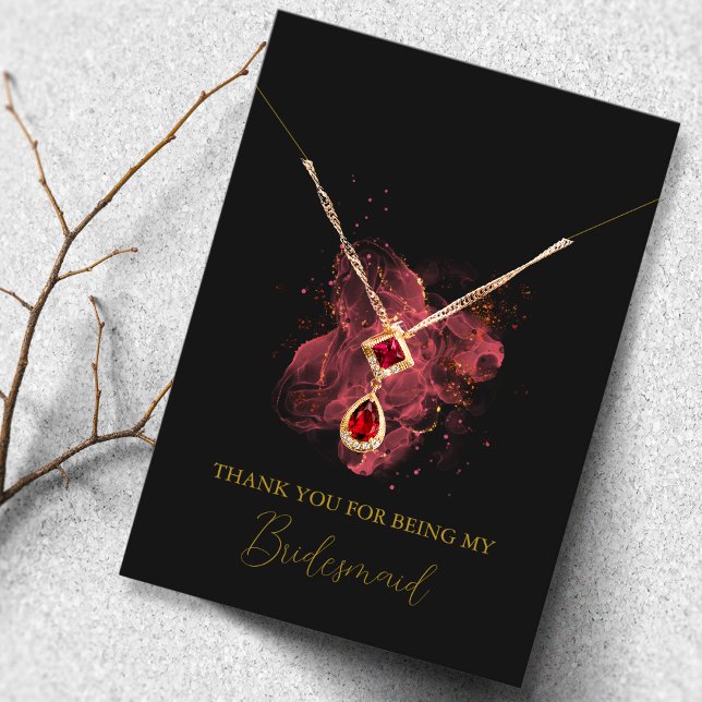 Watercolor Bridesmaid Necklace Display Card (Creator Uploaded)