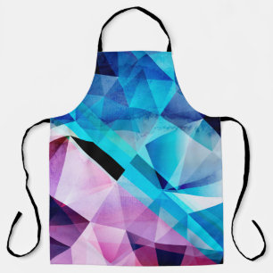 Watercolor bright abstract background with geometr apron