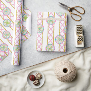 Watercolor Bright Mahjong Medallion Wrapping Paper