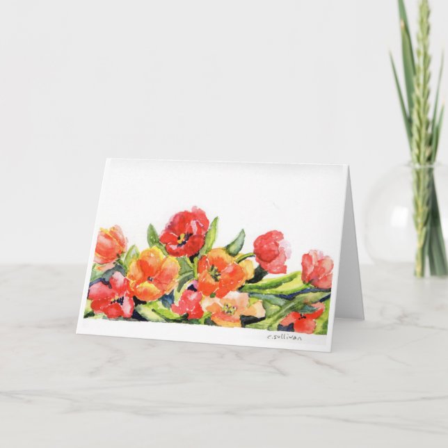 watercolor bright tulips card (Front)