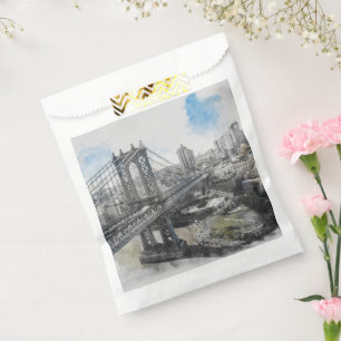 Watercolor Brooklyn Bridge Favour Bag – Artistic