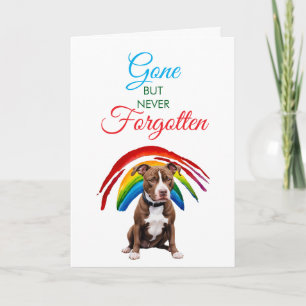 Watercolor Brown Pitbull Pet Loss Sympathy Card