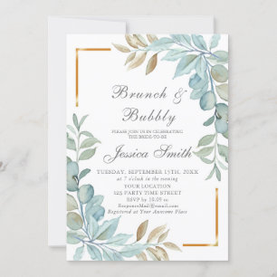 Watercolor Brunch and Bubbly Invitation