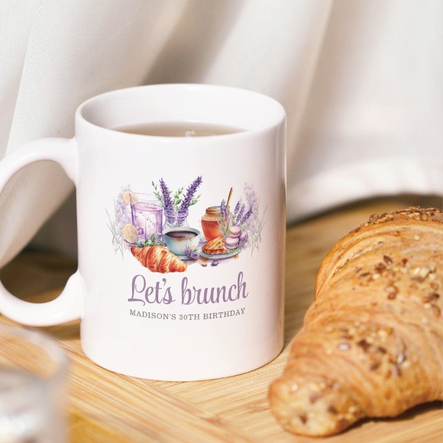 Watercolor Brunch Birthday Personalised Coffee Mug (Creator Uploaded)