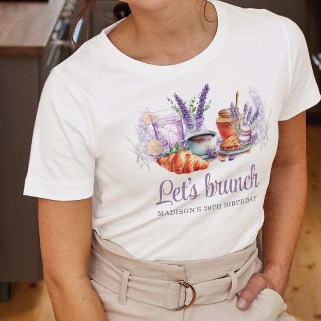 Watercolor Brunch Birthday Personalised T-Shirt (Creator Uploaded)