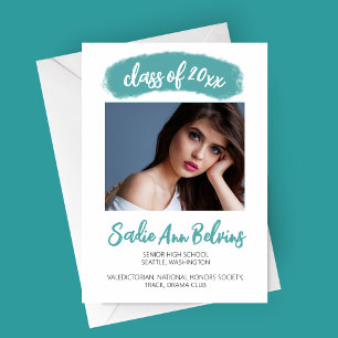 Watercolor Brush Stroke Graduation Announcement