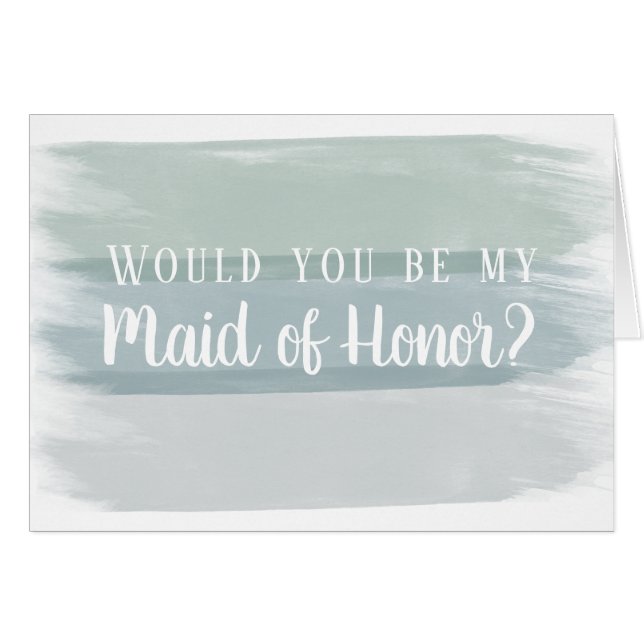 Watercolor Brush Stroke Maid of Honour Proposal (Front Horizontal)