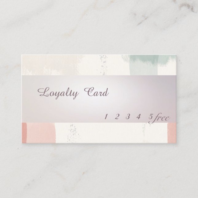 Watercolor Brush Stroke,Stripe  Loyalty Card (Front)