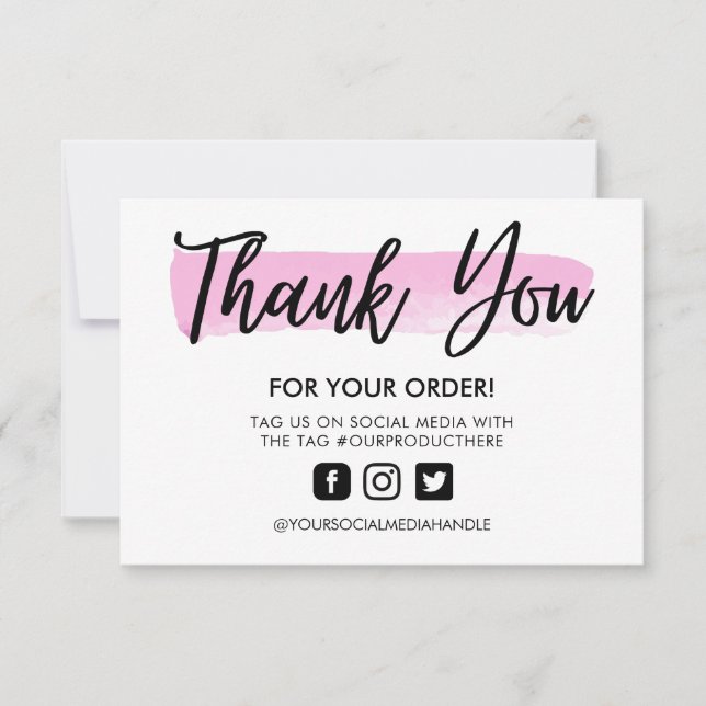 Watercolor Brush Stroke Thank you Media Insert (Front)