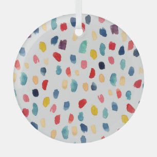 Watercolor Brush Strokes: Abstract Seamless. Glass Tree Decoration