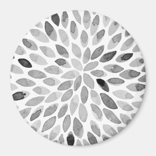 Watercolor brush strokes – black and white magnet