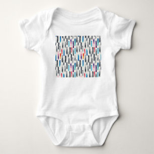 Watercolor brush strokes, colorful seamless patter baby bodysuit