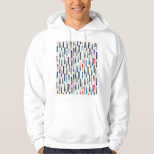 Watercolor brush strokes, colorful seamless patter hoodie