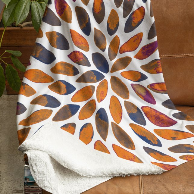 Watercolor brush strokes – rusty effect sherpa blanket (Creator Uploaded)