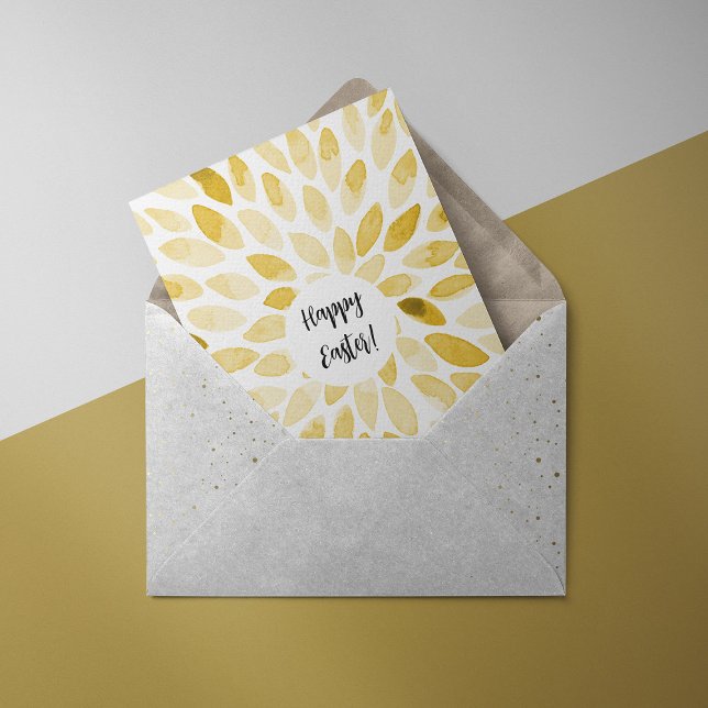 Watercolor brush strokes - yellow Easter Card (Creator Uploaded)