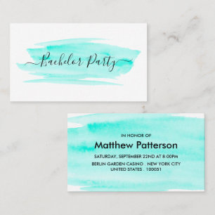 Watercolor Brushstroke Bachelor Party Invitation