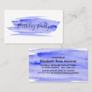 Watercolor Brushstroke Birthday Party Ticket