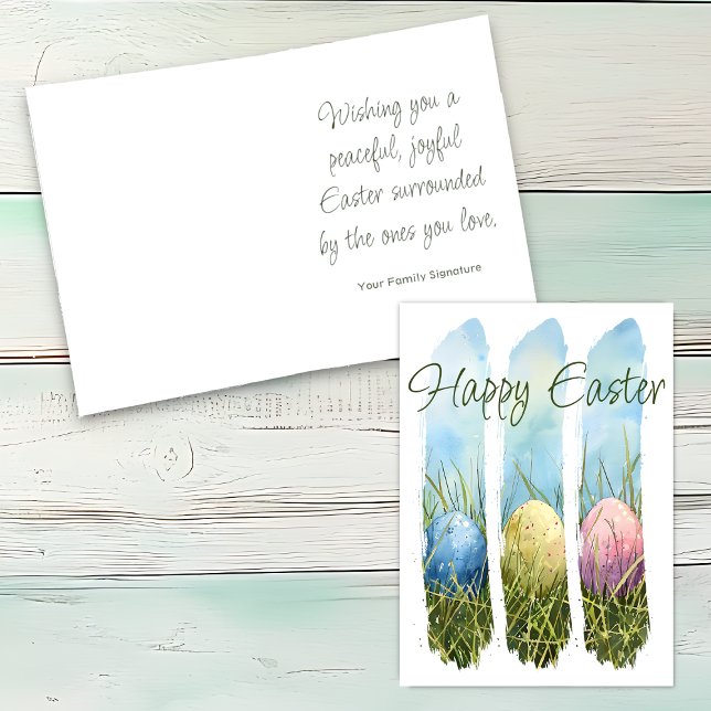Watercolor Brushstroke Easter Egg Card (Creator Uploaded)