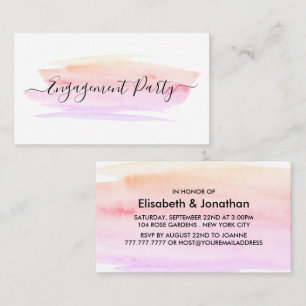 Watercolor Brushstroke Engagement Party Invitation
