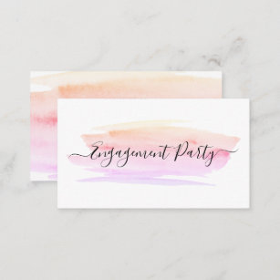 Watercolor Brushstroke Engagement Party Ticket