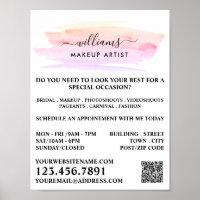 Watercolor Brushstroke, Make-up Artist Advertising