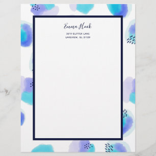 Watercolor Brushstrokes Custom Letterhead