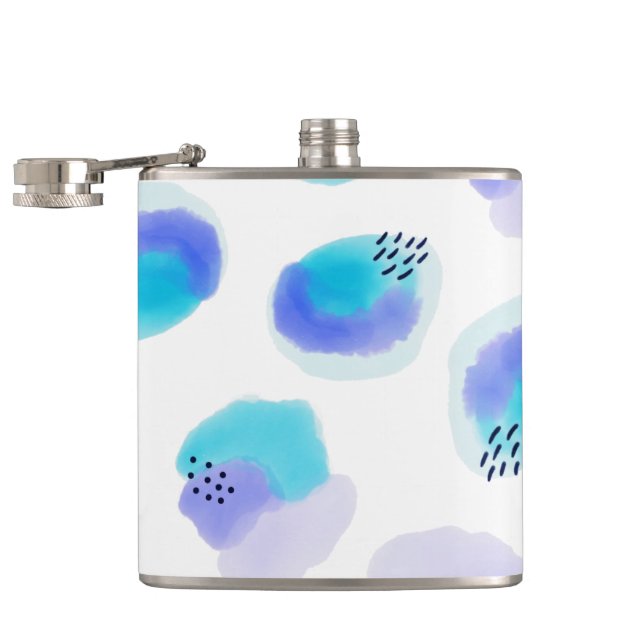 Watercolor Brushstrokes Flask (Opened)