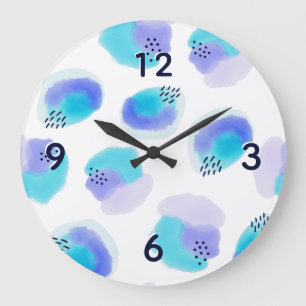 Watercolor Brushstrokes Large Clock