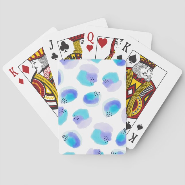 Watercolor Brushstrokes Playing Cards (Back)