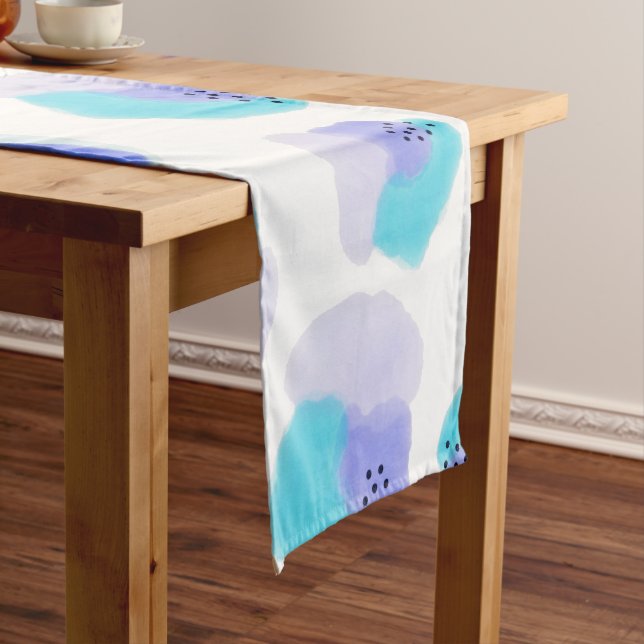 Watercolor Brushstrokes Short Table Runner (In Situ)