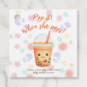 Watercolor Bubble Tea Pop it! When she pops! Favour Tags