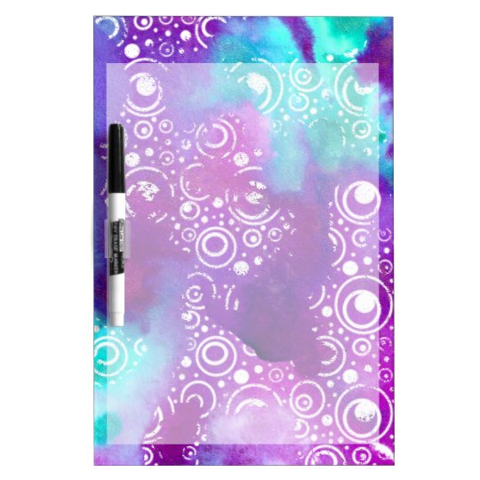 Watercolor Bubbles Purple/turquoise Dry Erase Board