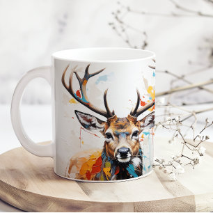 Watercolor Buck Deer Hunter Coffee Mug