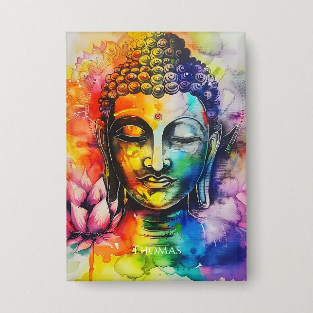Watercolor Buddha Rainbow Personalised Name  (Front)