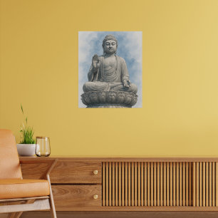 Watercolor Buddha Statue Zen – Spiritual Decor