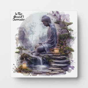 Watercolor Buddha Surrender Plaque w/ Easel