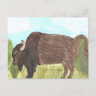 Watercolor Buffalo Post Card | Nature | Unique 