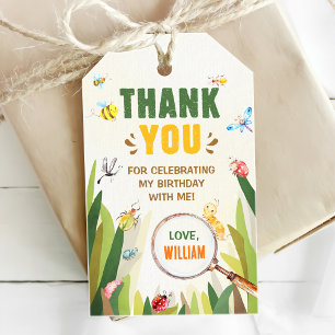 Watercolor Bug Insect Boy Birthday Gift Tags
