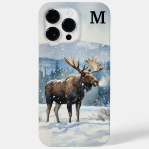 Watercolor Bull Moose in Winter Nature  Case-Mate iPhone 14 Pro Max Case