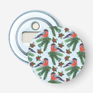 watercolor bullfinch bottle opener