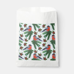 watercolor bullfinch favour bag