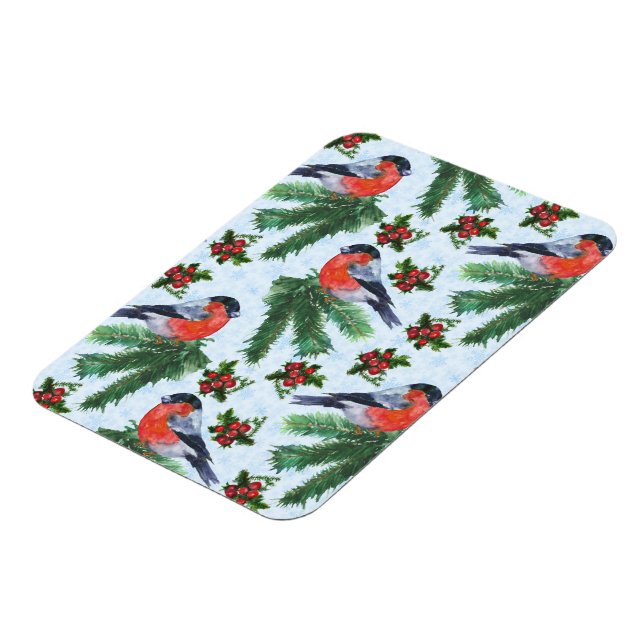 watercolor bullfinch magnet (Left Side)