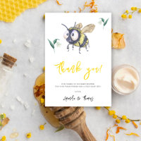 Watercolor bumble bee - thank you