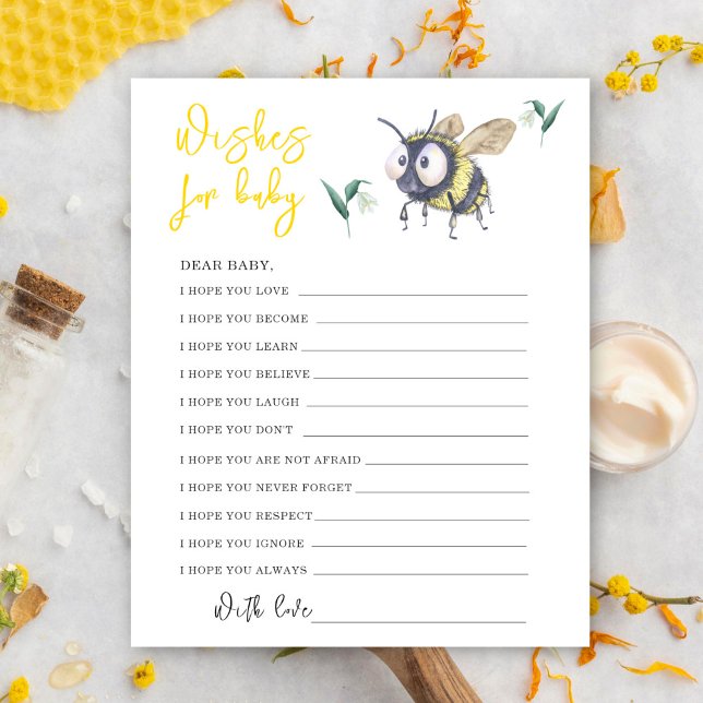 Watercolor bumble bee - wishes for baby (Creator Uploaded)