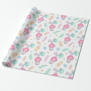 Watercolor Bunnies Wrapping Paper