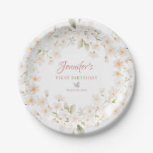 Watercolor Bunny and Floral First Birthday