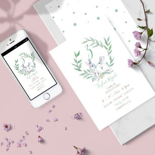 Watercolor Bunny Birthday Invitations Online