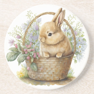Watercolor Bunny Coaster