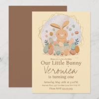 Watercolor Bunny Easter Basket Eggs Birthday Party