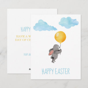 Watercolor Bunny Easter Holiday Card